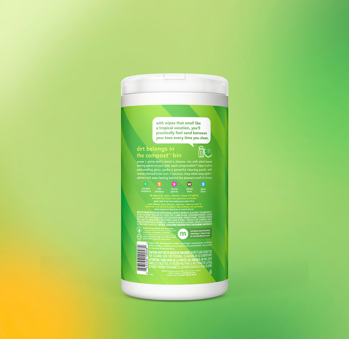 all-purpose cleaning wipes – lime + sea salt, 70 ct - Image 3