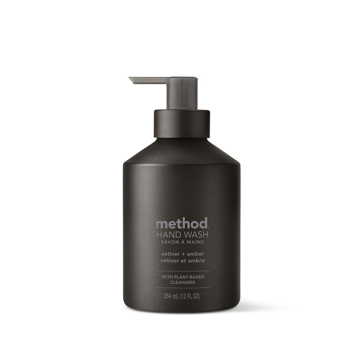 53590_Method_Aluminum_GHW_Front_Black_327626_onwhite__40781.1726062637.386.513_90397956-657f-40ef-b7b2-c99c18b44989.jpg gel hand wash – vetiver + amber, 12 fl oz - Image 1