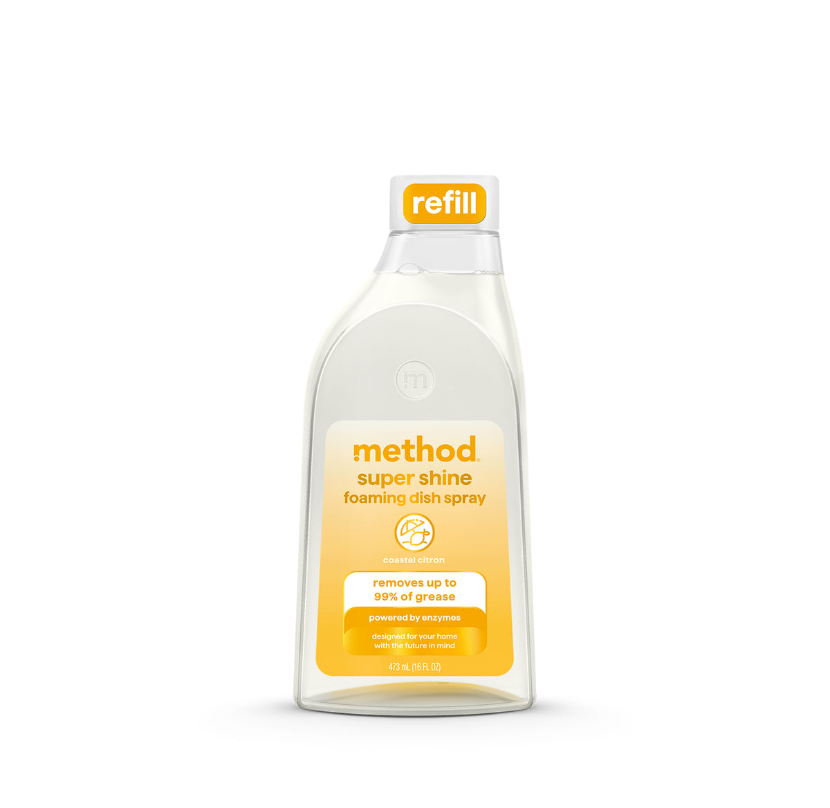 MTHD_FoamingDishRefill_16oz_CoastalCitron_Front_US_390794.jpg super shine foaming dish spray refill – coastal citron, 16 fl oz - Image 1