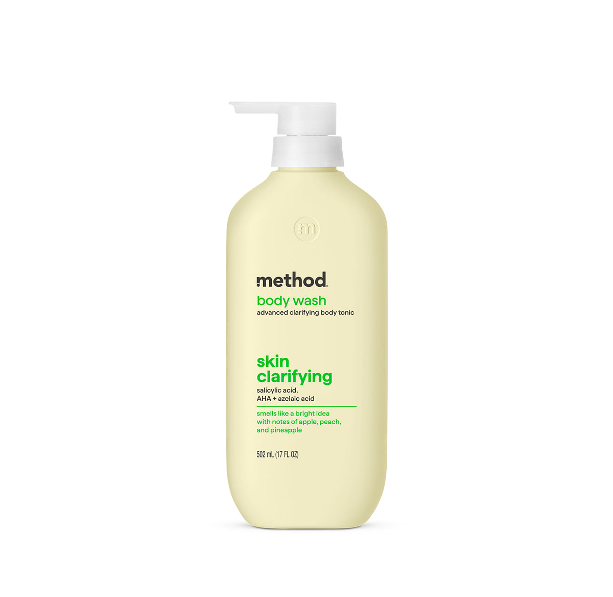 MTHD_FuncBW_17oz_SkinClar_APP_Front_US_389970ALT.jpg body wash tonic – skin clarifying, salicylic acid, AHA + azelaic acid, 17 fl oz - Image 1