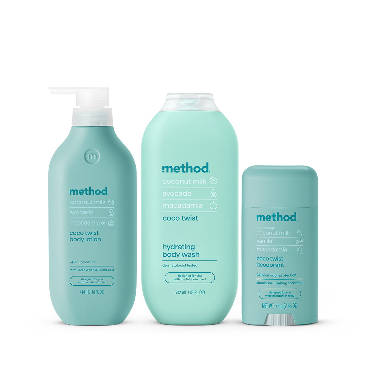 MTHD_ShowerBundles_CocoTwist_OnWhite.jpg body care bundle – coco twist, 34.65 oz - Image 1